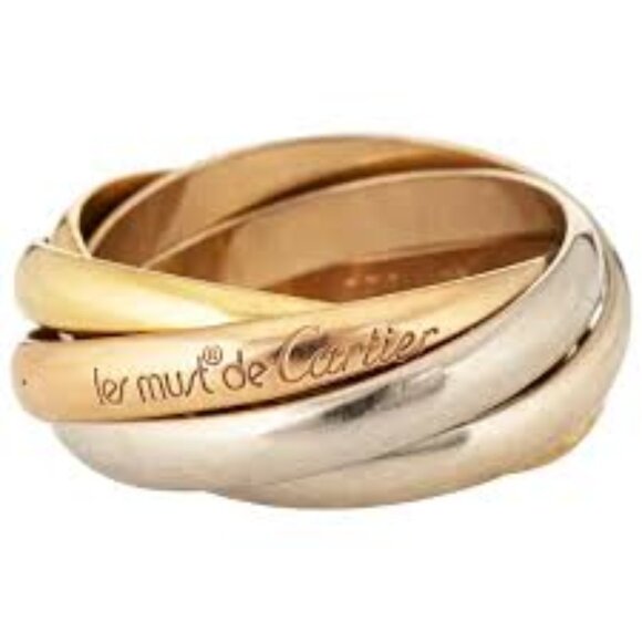 Authentic verified Cartier Les Must de Cartier Trinity 18k Gold 5 band ring - Picture 2 of 9